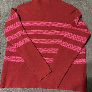 Men's Red and Pink Striped Sweater